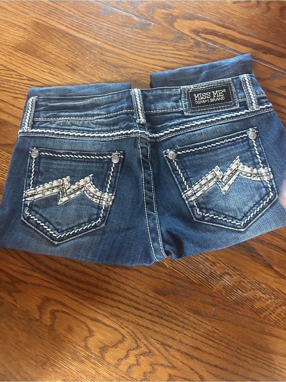 Miss Me Blue Denim Shorts with Embroidered Back Pockets